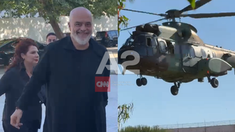 Rama mbërrin me helikopter në Vlorë, takim me banorët e Zvërnecit në Pallatin e Kulturës 