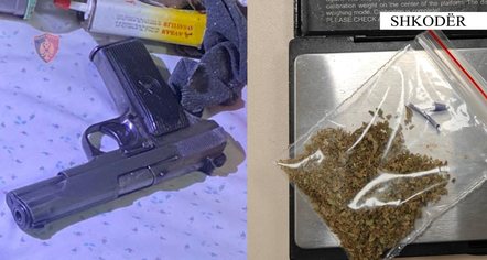 Armëmbajtje pa leje dhe drogë, arrestohet 40-vjeçari në Shkodër, procedohet adoleshenti