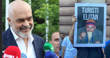 “Revolucioni imgjinar i flamingove”, Rama poston pankarta me meme nga protesta