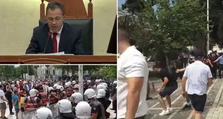 Përplasje edhe në hyrje të Parlamentit, hiqet gardhi metalik