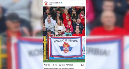 “Kosova është Serbi”, Crvena Zvesda provokon në faqen e saj, publikon pankartën