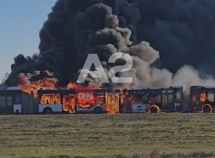 Përfshihen nga flakët disa autobusë të braktisur në Durrës