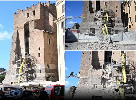 Panik në Romë, shembet Torre dei Conti pranë Colosseum, një punëtor nën rrënoja