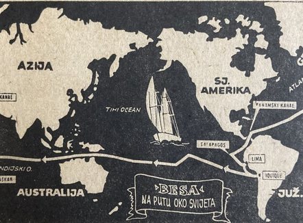 Para 60 vitesh shkrimtari kroat Joža Horvat lundroi anekënd botës me një anije me emër shqiptar - “Besa”