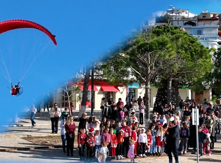 Në Himarë, Babagjyshi zbret nga qielli me parashutë