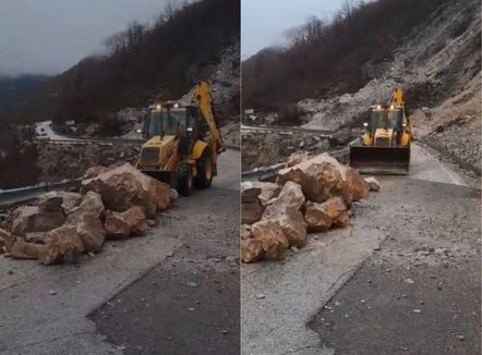 Rënie gurësh dhe masivesh shkëmbore në qarkun e Kukësit