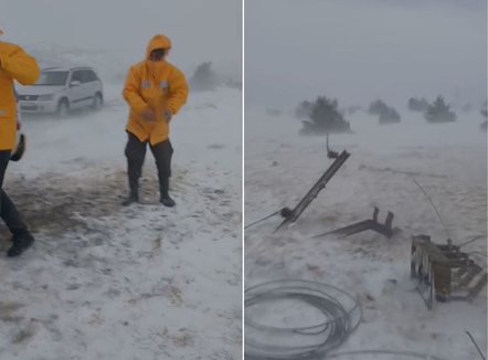 Në luftë me erën për të rikthyer energjinë, punonjësit e OSHEE-së mes furtunës në Pogradec