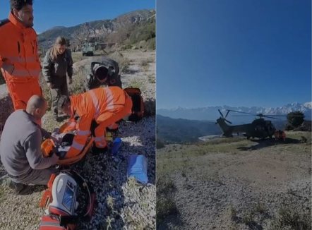 U godit nga mushka, vogëlushi Alion transportohet me helikopter drejt Tiranës 