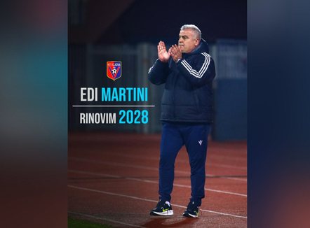 Dështoi për titullin kampion, Vllaznia i beson Edi Martinit edhe për dy sezone të tjera