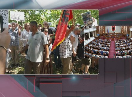 Protestuesit rrethojnë Kuvendin, e shoqërojnë me thirrje: “Ju erdhi fundi”
