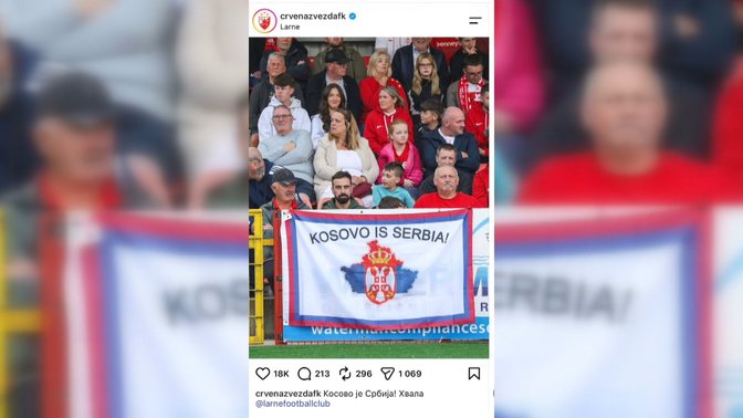 “Kosova është Serbi”, Crvena Zvesda provokon në faqen e saj, publikon pankartën