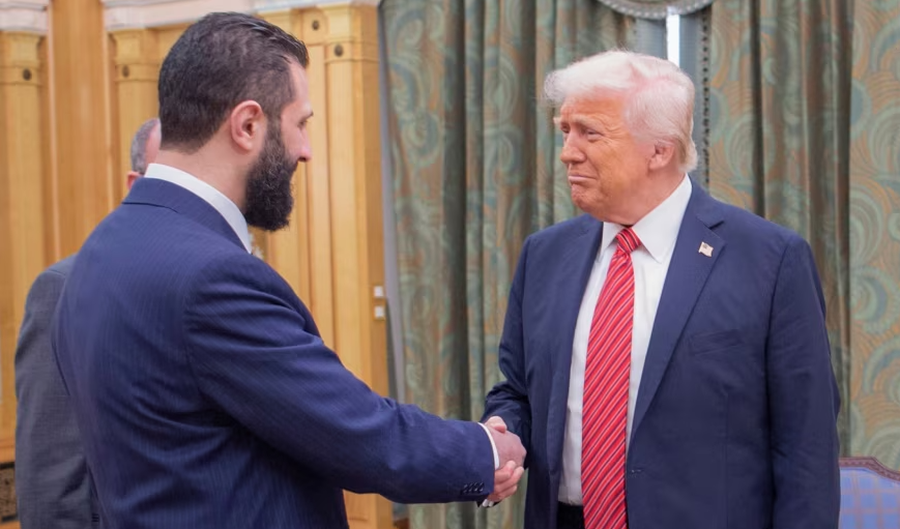 What does Trump's meeting with the new Syrian leader signal?
