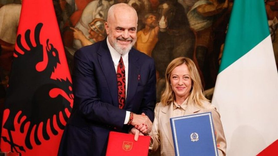 The date when the pension agreement between Albania and Italy enters into force