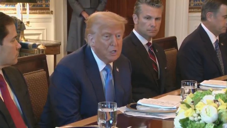 "It happened 3 weeks ago," Trump says when he stopped Serbia's