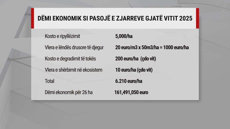 Mbi 26 mijë ha të djegura, dëmi nga zjarret deri më tani,
