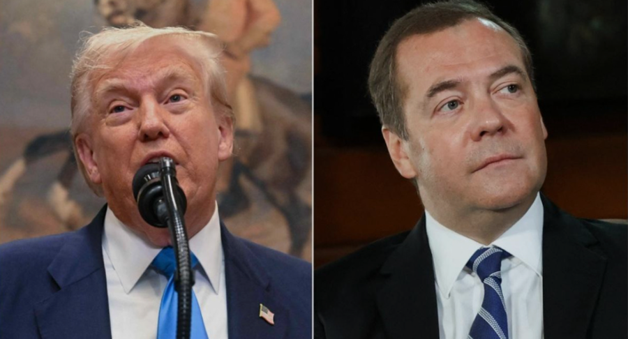 "Failed former Russian president, be careful what you say," Trump