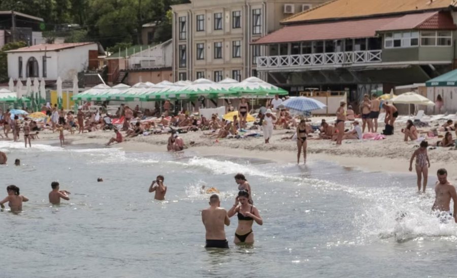 Beach amidst war in Ukraine