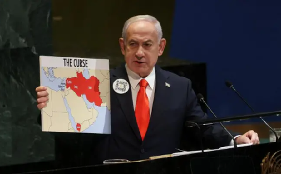 Netanyahu nxjerr hartën dhe flet në OKB për Iranin, Huthët e