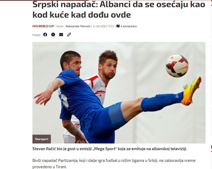 Deklarata e Raçiç në emisionin “Mega Sport”