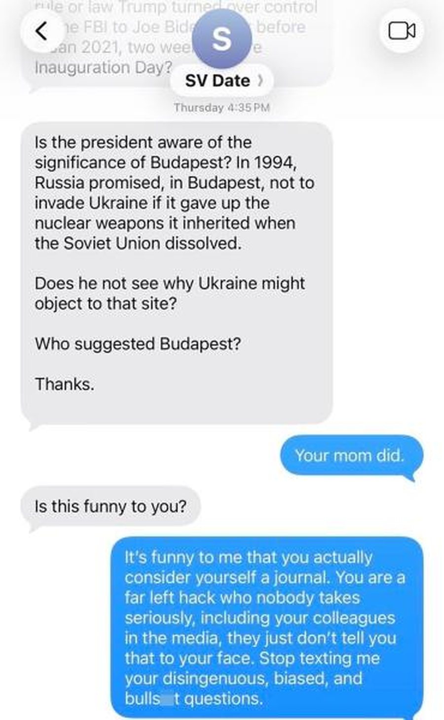 “Vendtakimin me Putinin e caktoi mamaja jote”, përgjigja e