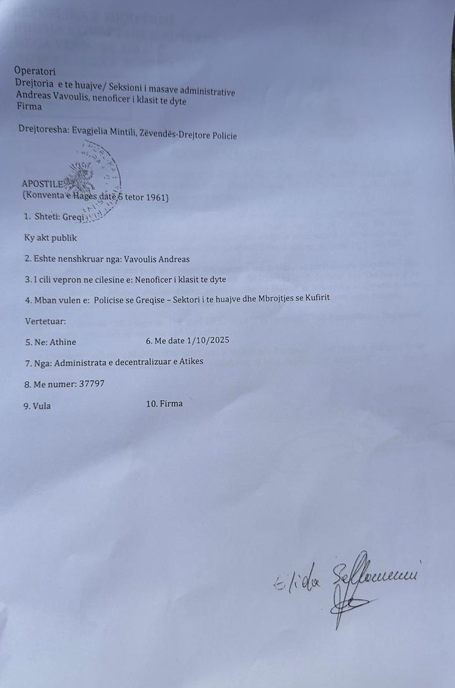 Berisha publikon dokumentin: Policia greke vërteton ekspulsin e Irenës