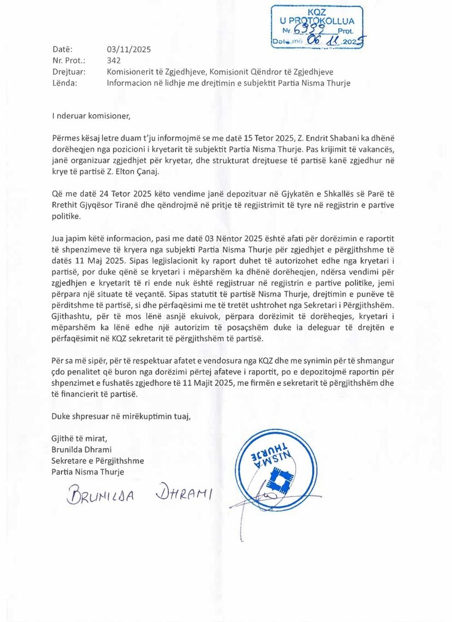 Endrit Shabani jep dorëheqjen nga drejtimi i ‘Nismës