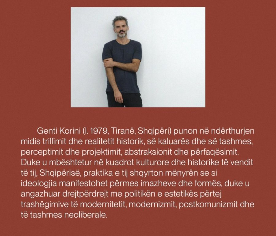 Genti Korini përfaqëson Shqipërinë në Bienalen e
