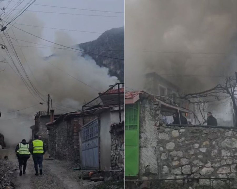 Zjarri p&euml;rfshin banes&euml;n n&euml; Maliq