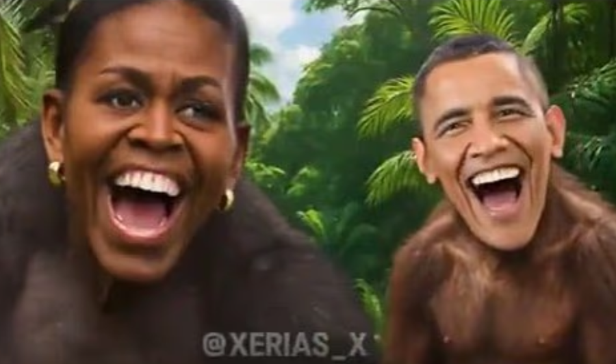 Barack Obama dhe Michelle Obama si majmun&euml;, Trump publikon videon q&euml;