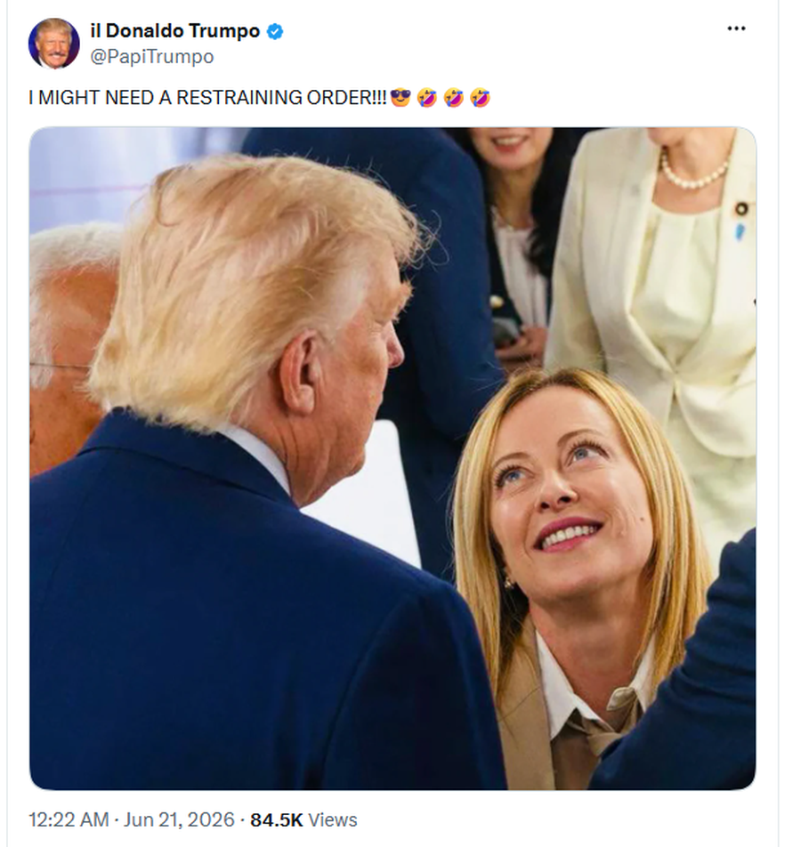 Trump “thumbon” me meme Melonin. Tensione mes liderëve në