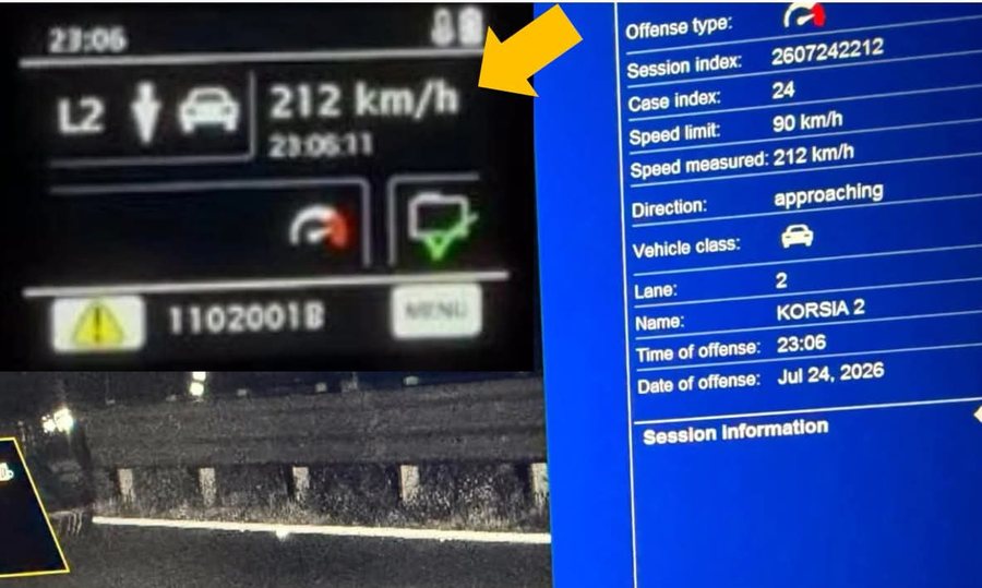 206 raste me shpejt&euml;si deri n&euml; 212 km/h brenda nj&euml; nate,