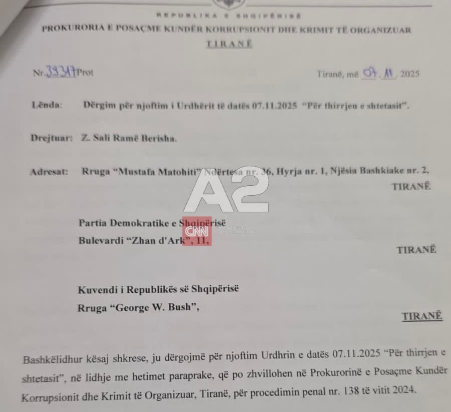 SPAK thërret Sali Berishën për "21 Janarin"