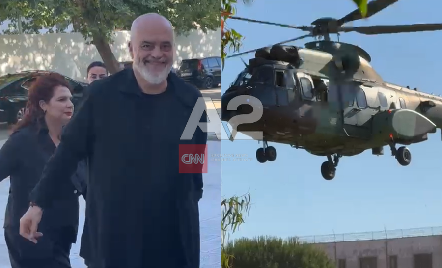 Rama mb&euml;rrin me helikopter n&euml; Vlor&euml;, takim me banor&euml;t e