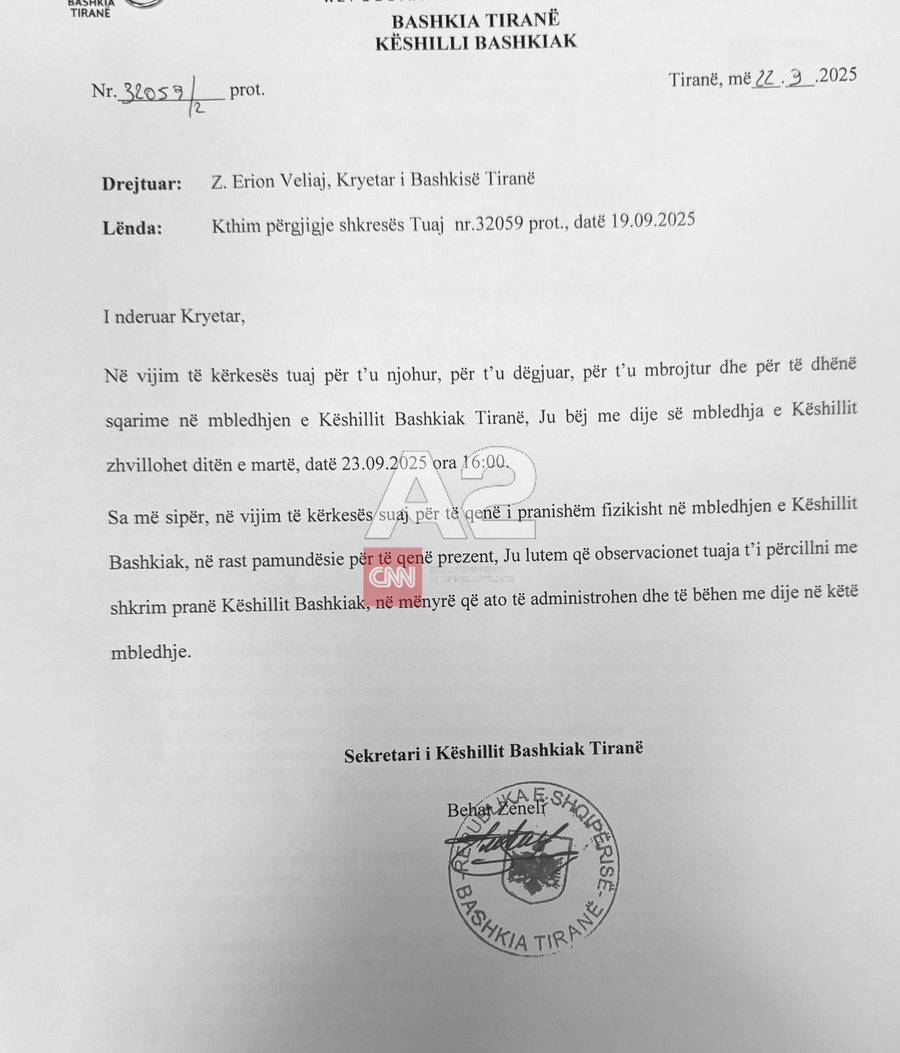 Kërkon të jetë i pranishëm në mbledhjen për