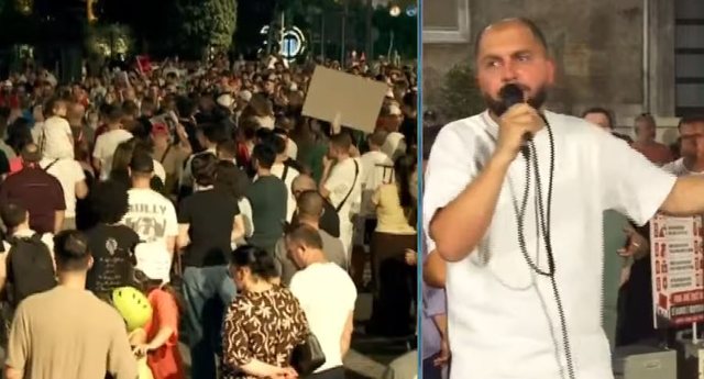 Protestuesi i p&euml;rgjigjet Ram&euml;s pas deklarat&euml;s s&euml; tij