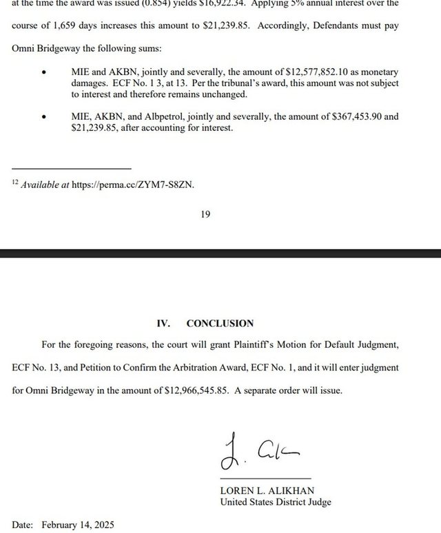 Omni Bridgeway asks Washington Federal Court to seize Albania's assets