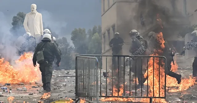 Përshkallëzohet protesta në Athinë, hidhen gurë dhe