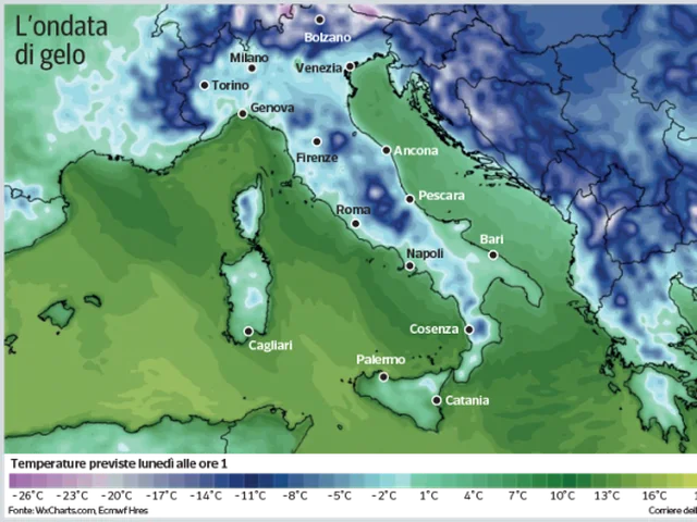 Severe frost wave sweeps across Italy and Europe