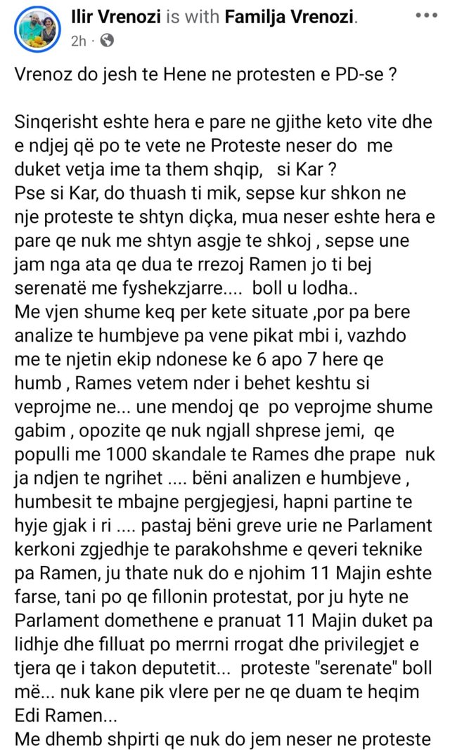 "Nuk dua të më duket vetja K.."/ Demokrati i njohur Ilir