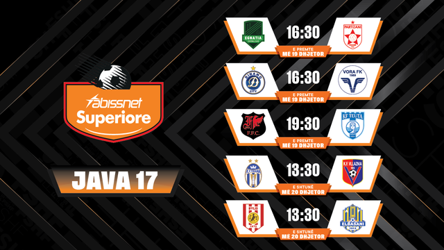 Java e 17-të e Superiores luhet të premten & të shtunën,