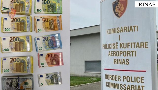 Tentoi të largohet nga Shqipëria me mijëra euro dhe dollarë