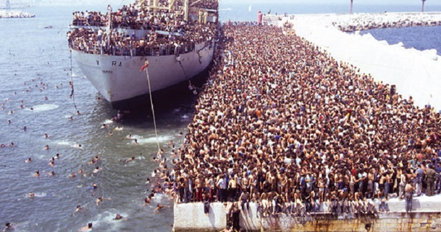 In March 1991, in three days, 25,000 Albanians fled to Italy on ships anchored