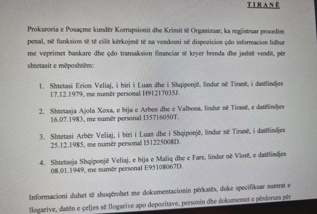 Nis procedimi penal dhe hetimi për pasurinë e Erion Veliajt dhe