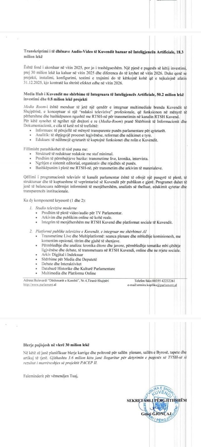 Do na kushtoj&euml; 500 mij&euml; euro, Kuvendi do hap TV "Media Hub"