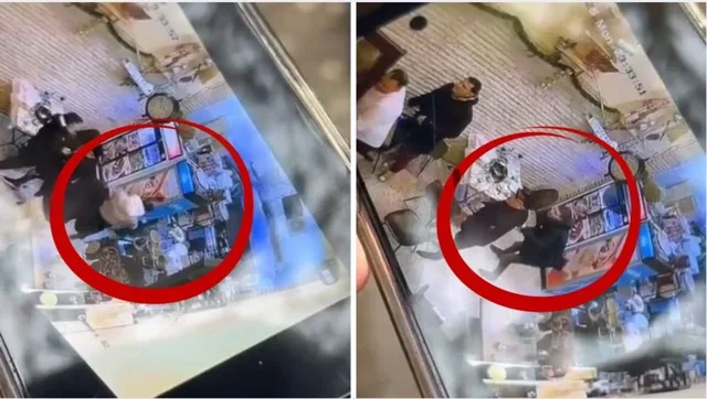 Autori i drejton armën në një lokal/ Del videoja e plagosjes