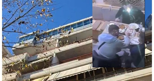 I qetë dhe duke drekuar në një restorant me pengmarrësit,