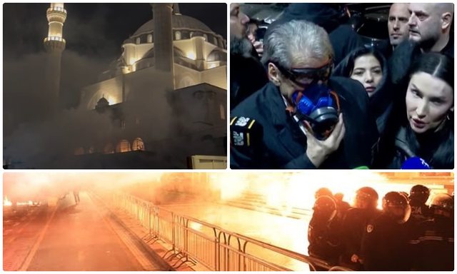 Gaz lotsjell&euml;s n&euml; Xhami, p&euml;rplasje dhe molotov&euml;/