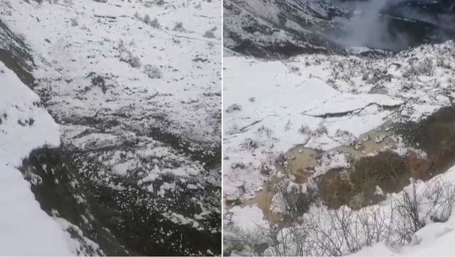 Brink of disaster in Përmet! Massive landslide, 8 apartments on the edge of