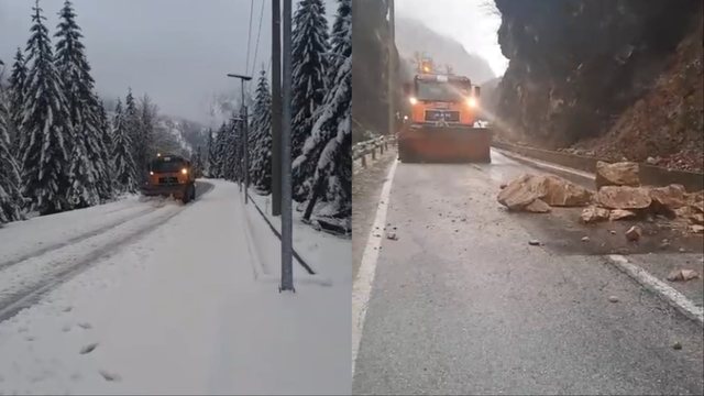 Reshje shiu dhe dëbore në Kukës, rënie gurësh në