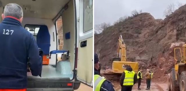 Shembja në aksin Librazhd-Qafë Thanë bllokon ambulancën e